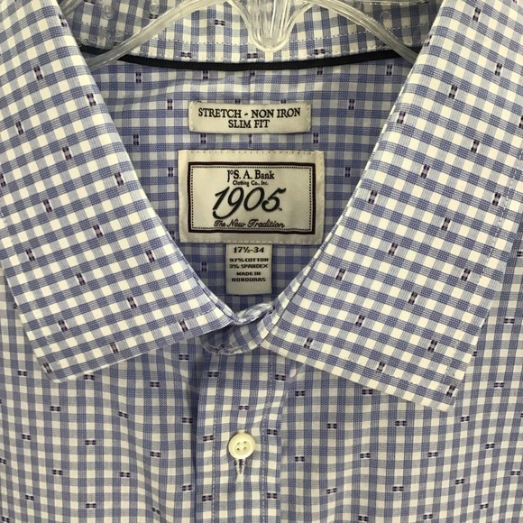 Brooks Brothers 1905 Stretch Non-Iron Slim-Fit Button-Up Shirt Size 17.5” 34” - Picture 4 of 6